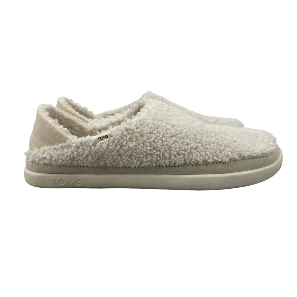 Toms Sandals Womens 6.5 Ezra‎ Slipper Slip On Warm Faux Fur Slide White 10016817